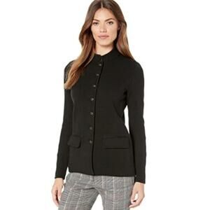 LAUREN Ralph Lauren Cotton Blend Officer’s Black Fitted Button Jacket Size M EUC